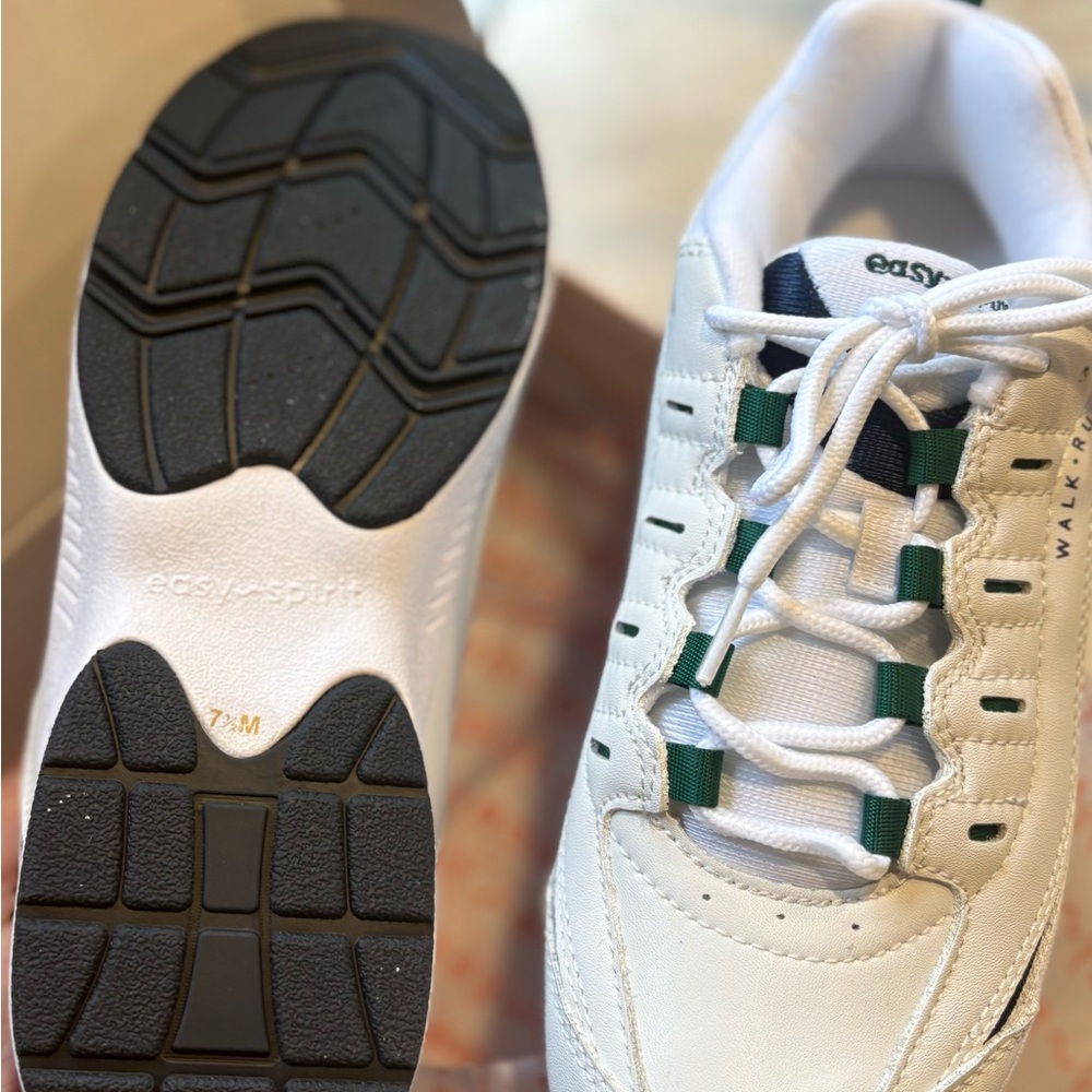 Easy Spirit White and Green Women's Athletic Sneakers-Romy-7.5 - Picture 4 of 7